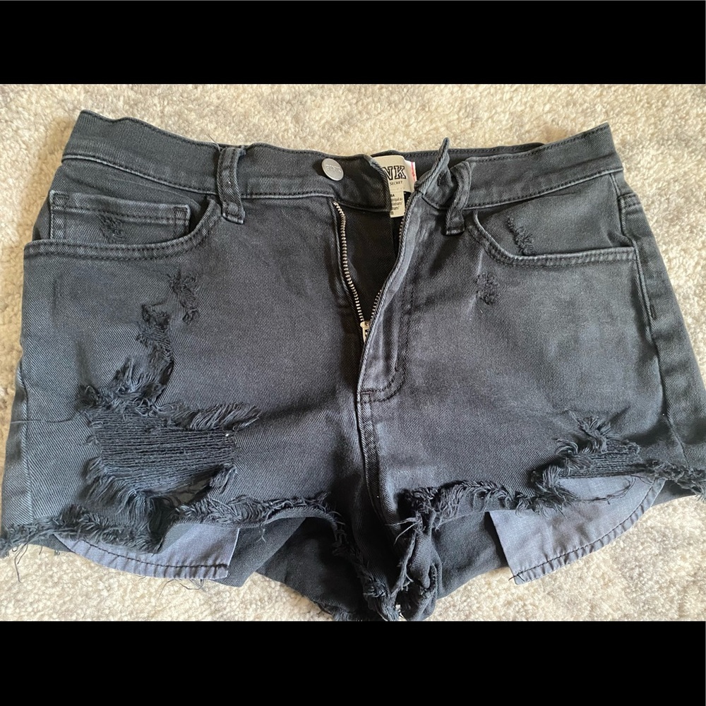 PINK jean shorts.